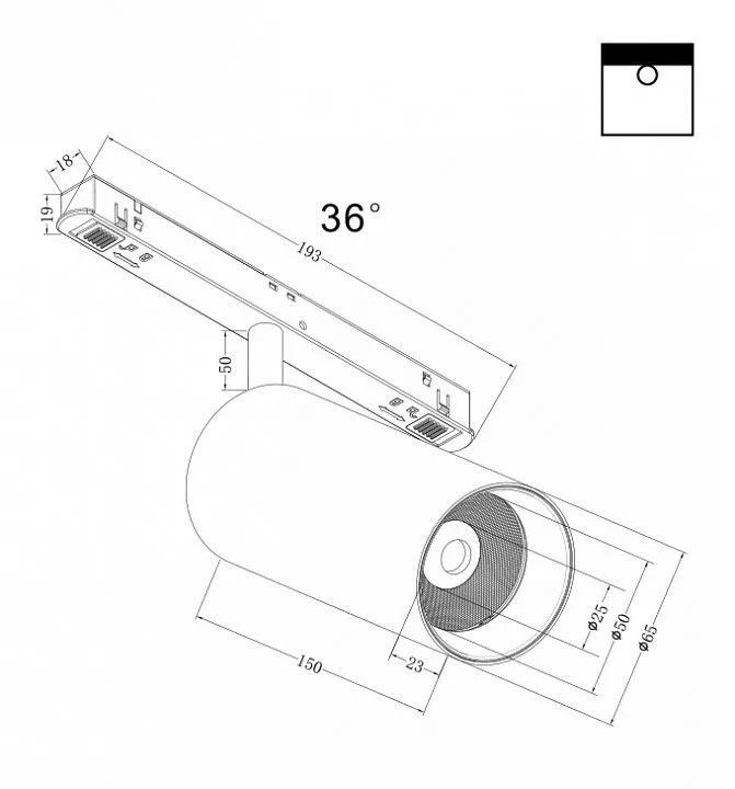 Светильник на штанге Maytoni Technical Фокус TR032-2-20W3K-M-B