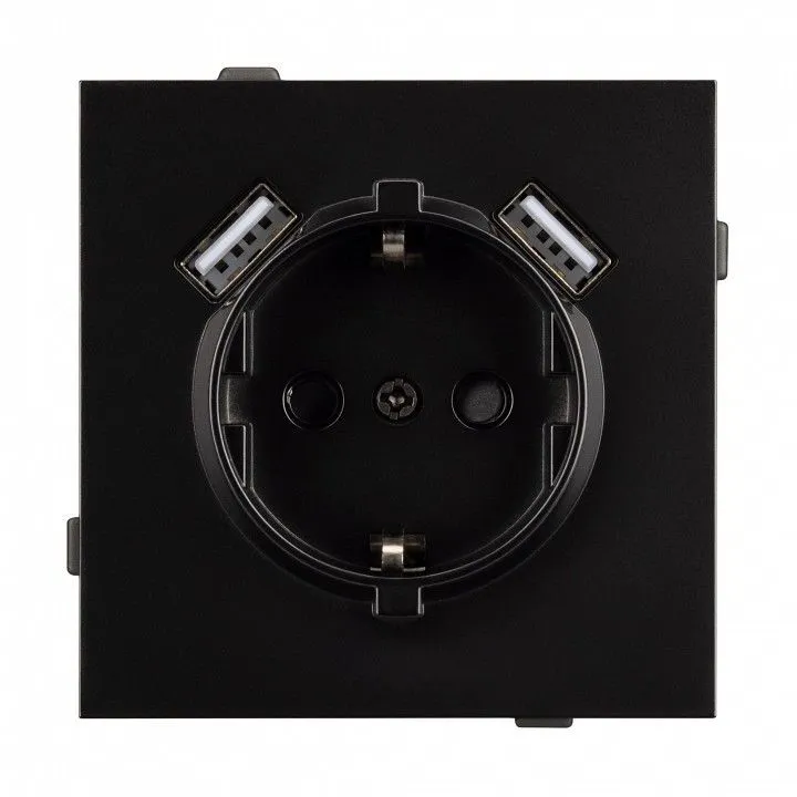 Розетка с заземлением и 2хUSB type A, без рамки Arlight SCT-TENDO 054083