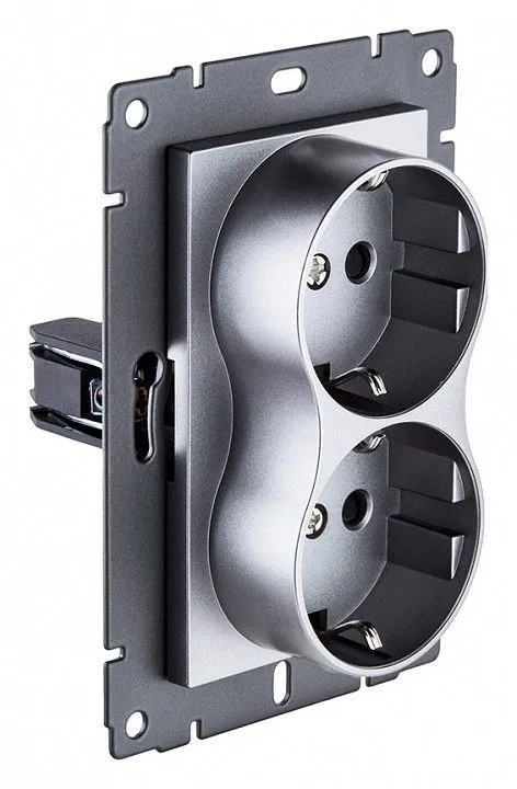 Розетка двойная с заземлением, без рамки Kollinger  REA-032GY