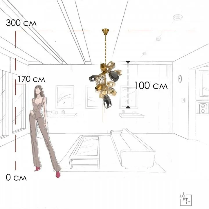 Подвесная люстра Loft it Britannica 10401/600M