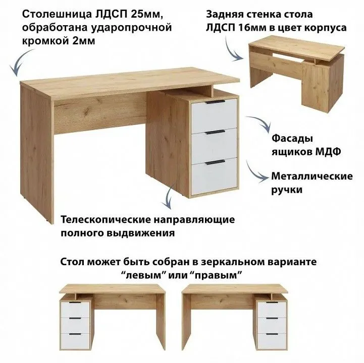 Стол письменный Эконом-стандарт С-407