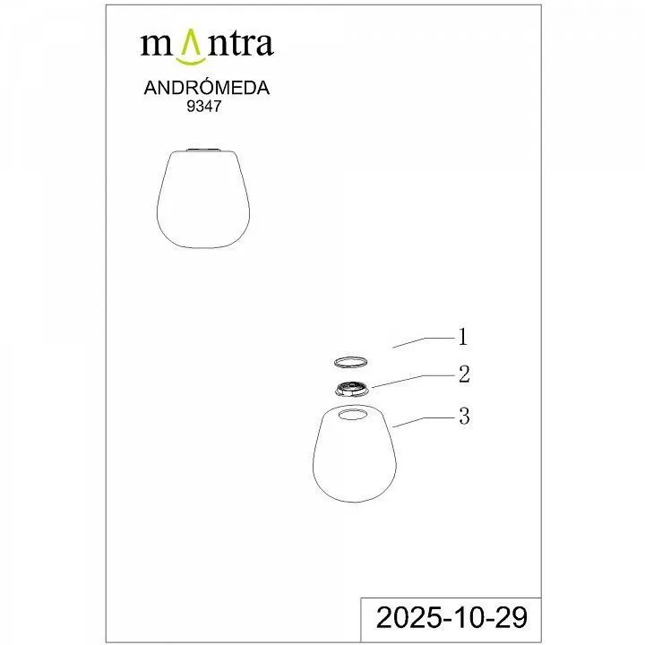 Плафон стеклянный Mantra Andromeda 9347