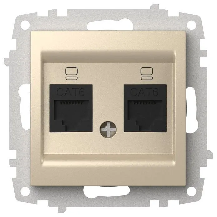Розетка двойная Ethernet RJ-45 без рамки Elbi Eleсtriс Zena Vega 609-012500-248