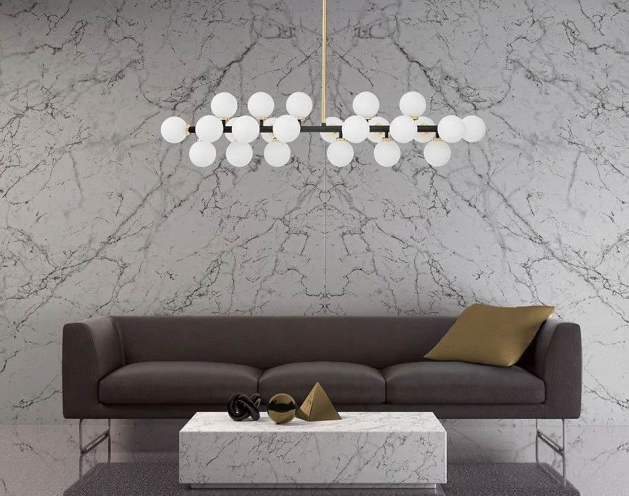 Люстра на штанге LUMINA DECO MARSIADA LDP 6033-24 BK+GD