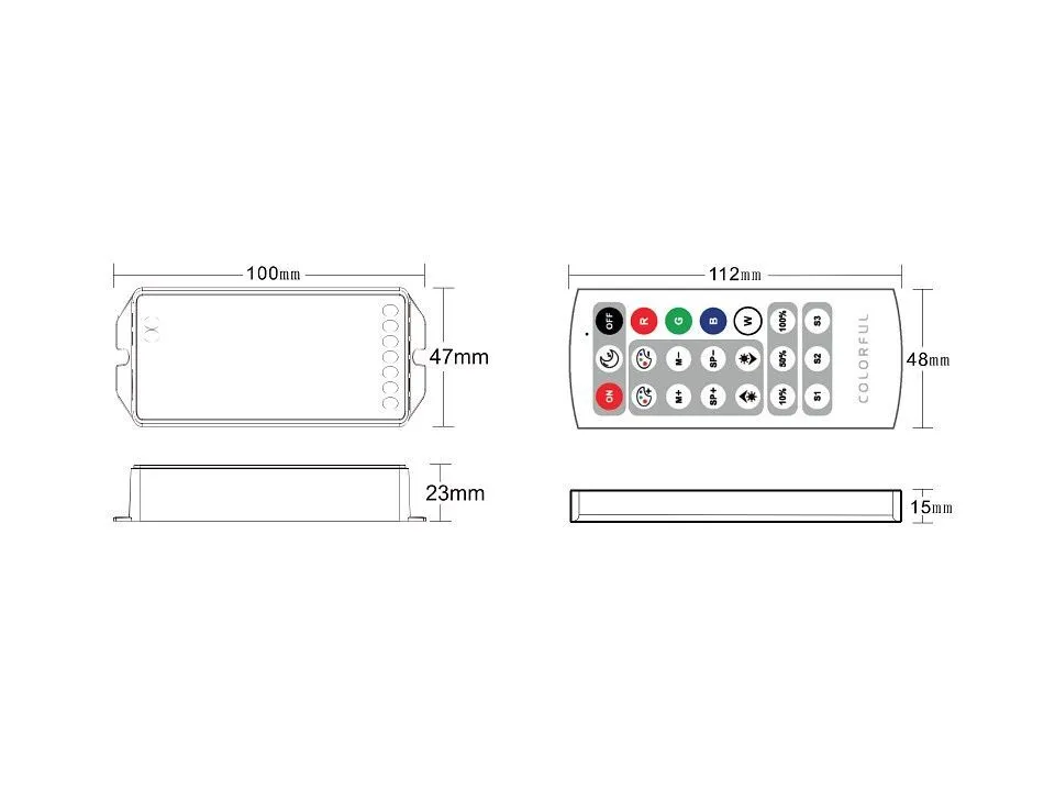 Контроллер-регулятор цвета RGBW с пультом ДУ SWG 2,4G SW-CW-2.4G-16A