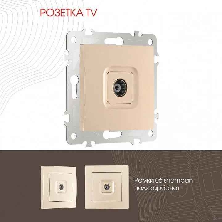 ТВ-розетка без рамки Arte Milano am-206 206.43-1.shampan