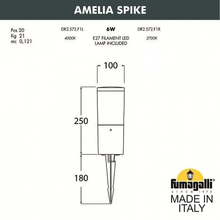 Наземный низкий светильник Fumagalli AMELIA DR2.572.000.WYE27