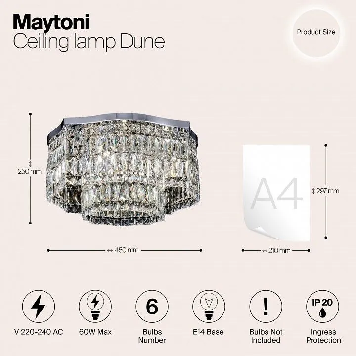 Потолочная люстра Maytoni Дюна DIA005CL-06CH