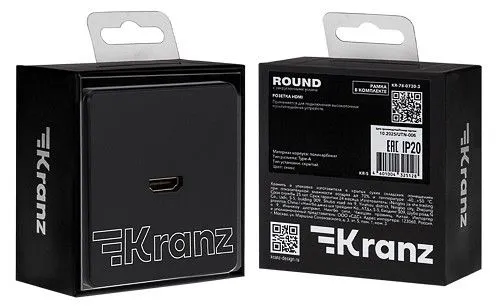 Розетка HDMI без рамки Kranz ROUND KR-78-0730-3