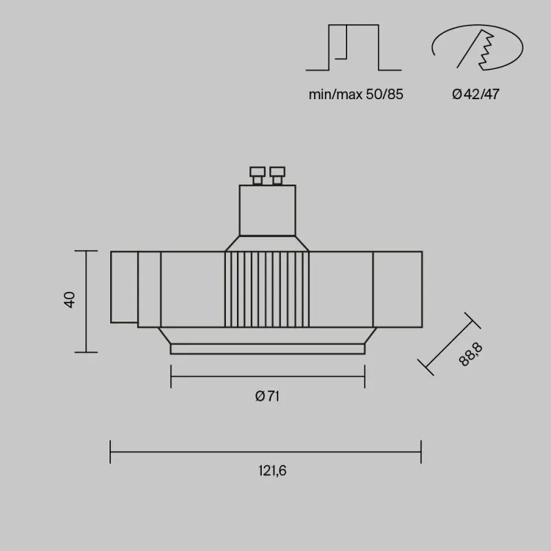 Встраиваемый светильник Maytoni Technical Нео DL139-GU10-B