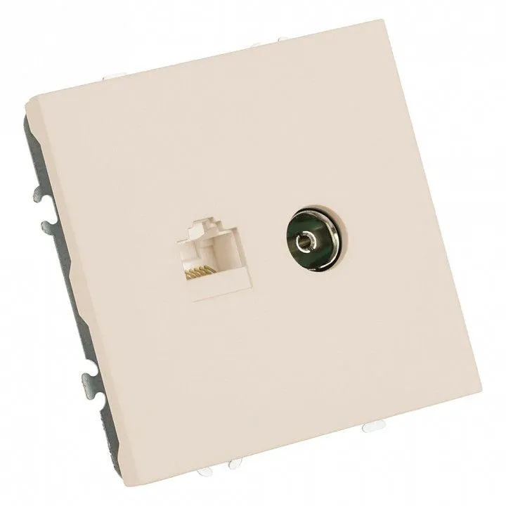 ТВ-розетка и розетка Ethernet RJ-45 без рамки Stekker Эмили 49898