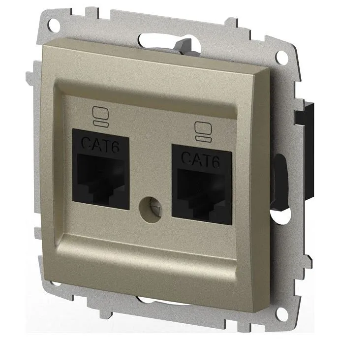 Розетка двойная Ethernet RJ-45 без рамки Elbi Eleсtriс Zena Vega 609-011400-248