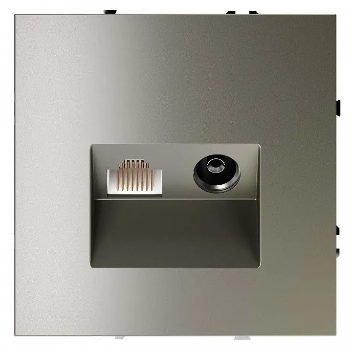 ТВ-розетка и розетка Ethernet RJ-45 без рамки Voltum S70 VLS060704
