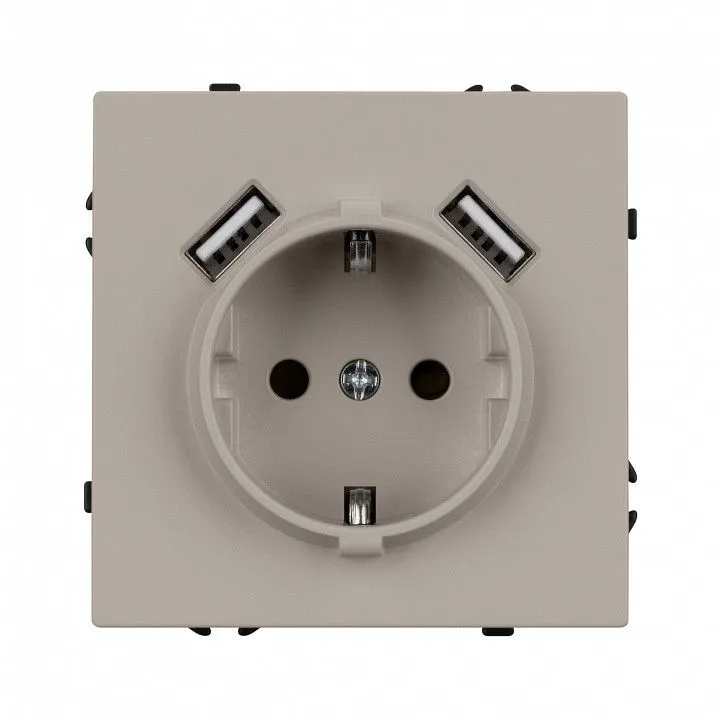Розетка с заземлением и 2хUSB type A, без рамки Arlight SCT-NOBE 059442