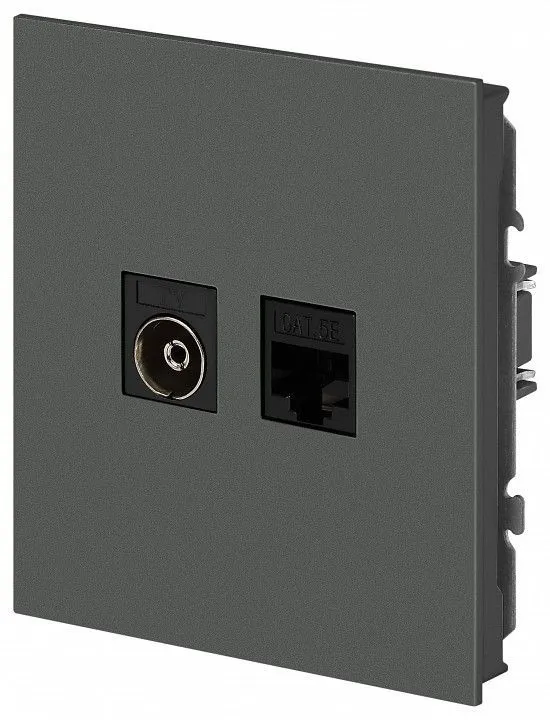 ТВ-розетка и розетка Ethernet RJ-45 без рамки Эра Arktik Б0070499