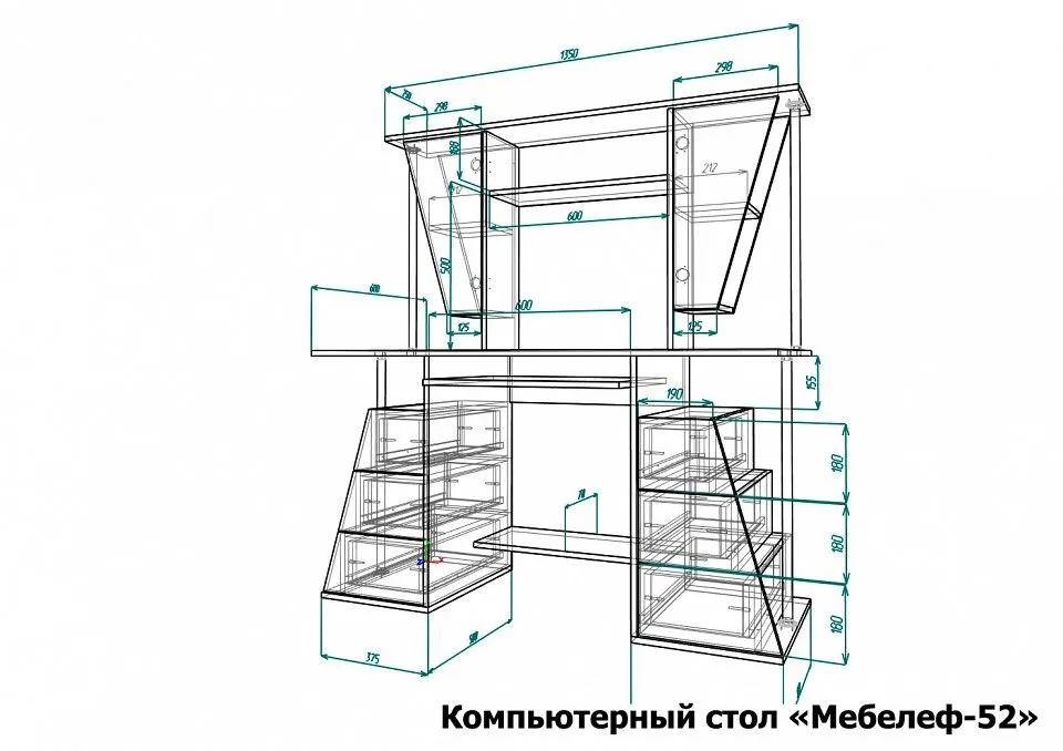 Стол компьютерный Мебелеф-52