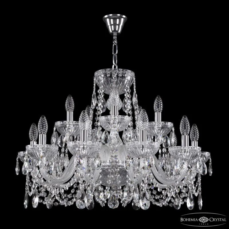 Подвесная люстра Bohemia Ivele Crystal 5402 5402/10+5/240 Ni Clear/M-1G