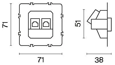 Механизм розетки Ethernet RJ-45 Voltum S70 VLS0602M