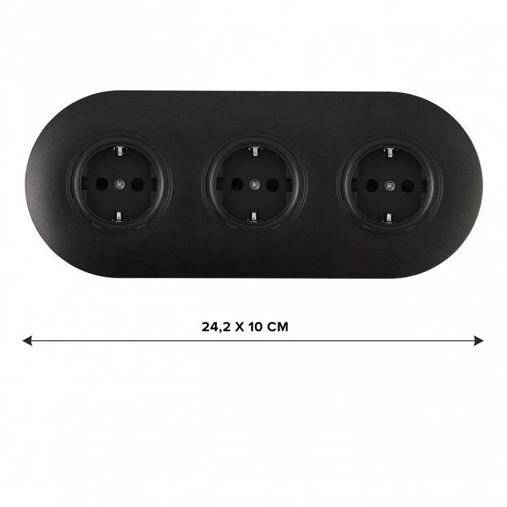 Розетка с заземлением и со шторкой Arte Milano SET08-3 SET08-3-40-1x3 black
