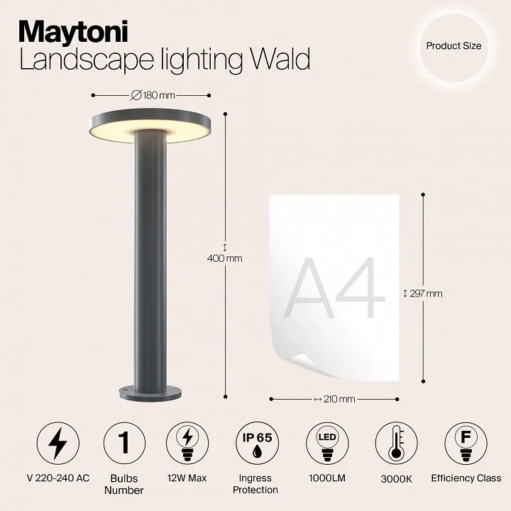 Наземный низкий светильник Maytoni Outdoor Вальд O420FL-L12GF