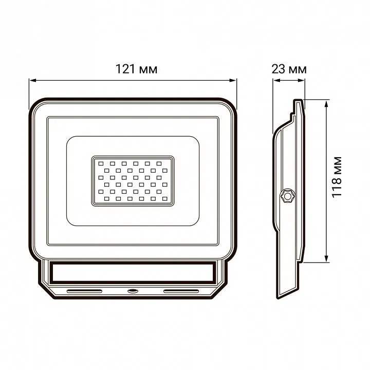 Настенно-потолочный прожектор Jazzway  СДО-10 20w 6500K GR IP65