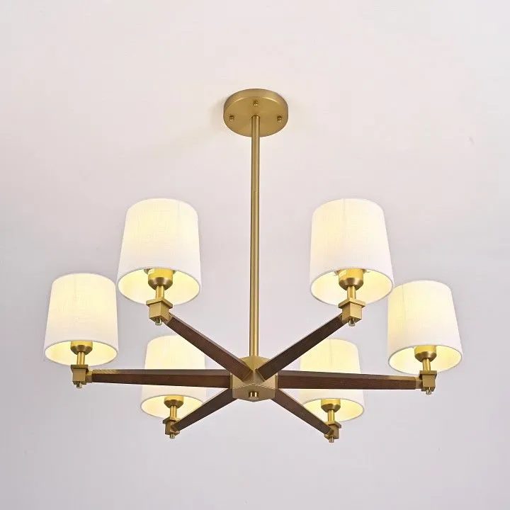 Люстра на штанге Imperiumloft Jorgenson White/Dark wood STAVRA01