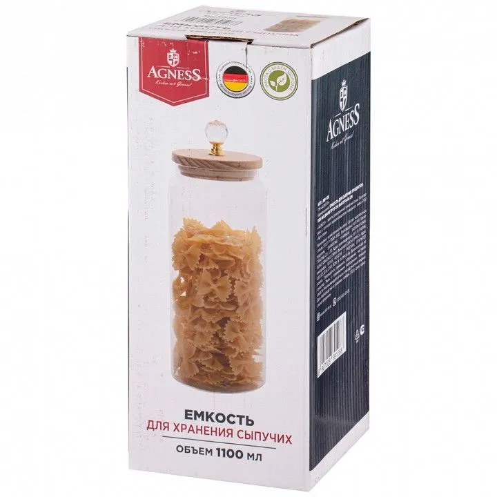 Банка для пищевых продуктов (1.2 л) Kristall 889-108