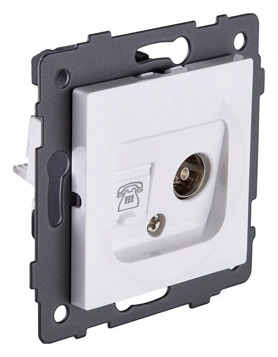 Розетка двойная RJ-11 и Ethernet RJ-45, без рамки Kollinger  REA-013WH