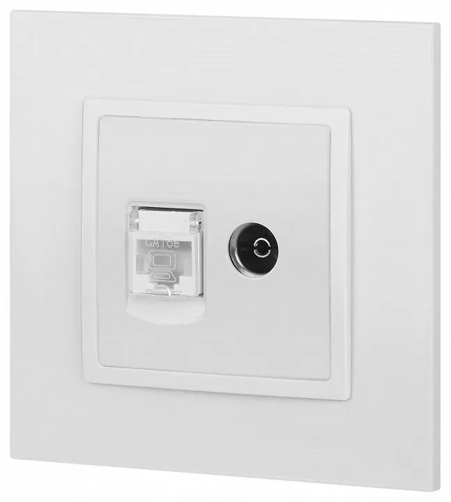 ТВ-розетка и розетка Ethernet RJ-45 без рамки Эра Эра Elegance 14-3110-01