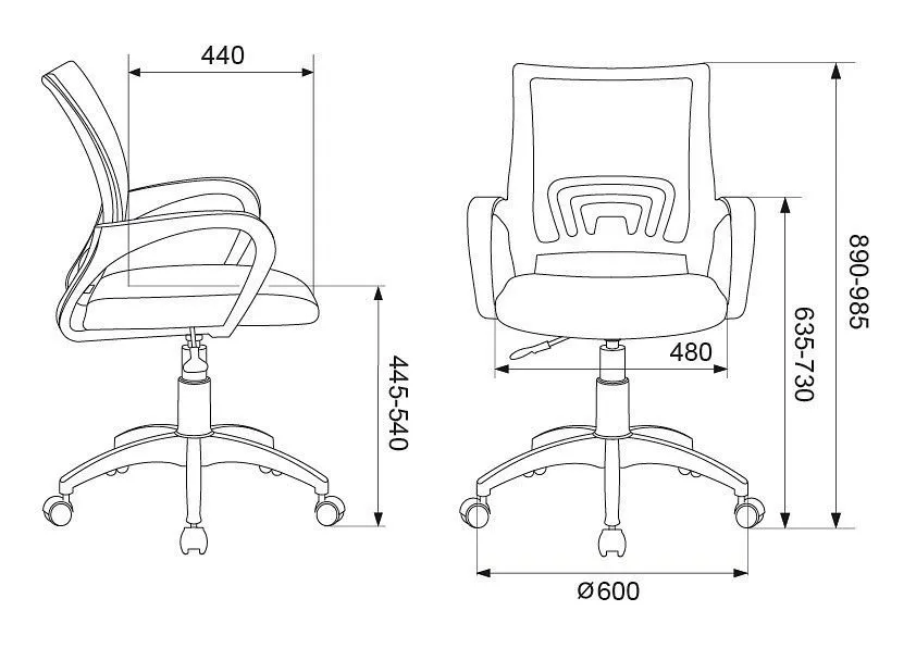 Кресло компьютерное CH-W695NLT/DB/TW-10N