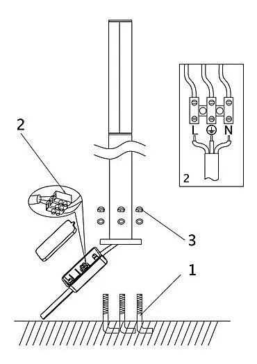 Наземный высокий светильник Globo Oskari 34185-3S
