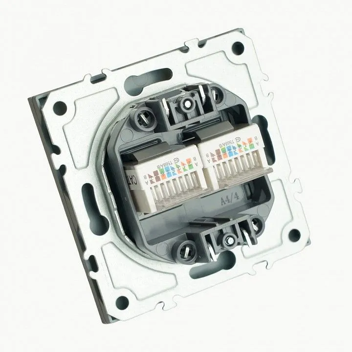 Розетка двойная Ethernet RJ-45 без рамки Stekker Эмили 49952