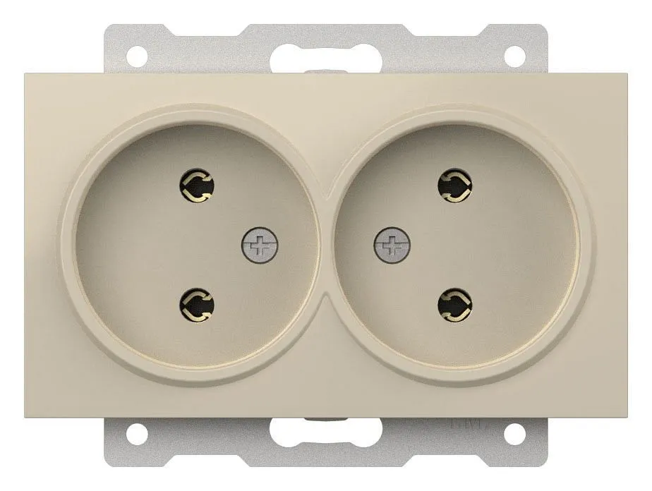 Розетка двойная без заземления, без рамки Elbi Eleсtriс Zena Vega 609-010300-908