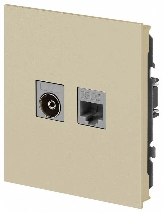 ТВ-розетка и розетка Ethernet RJ-45 без рамки Эра Arktik Б0070497