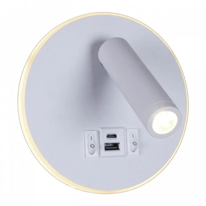 Бра Reluce 86203 86203-9.2-001KT LED12W+USB WT