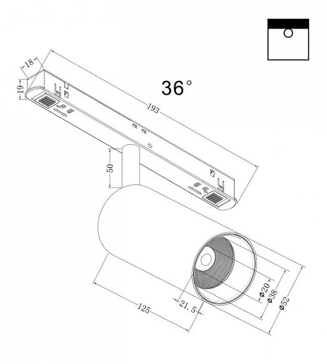 Светильник на штанге Maytoni Technical Фокус TR032-2-12W4K-M-B