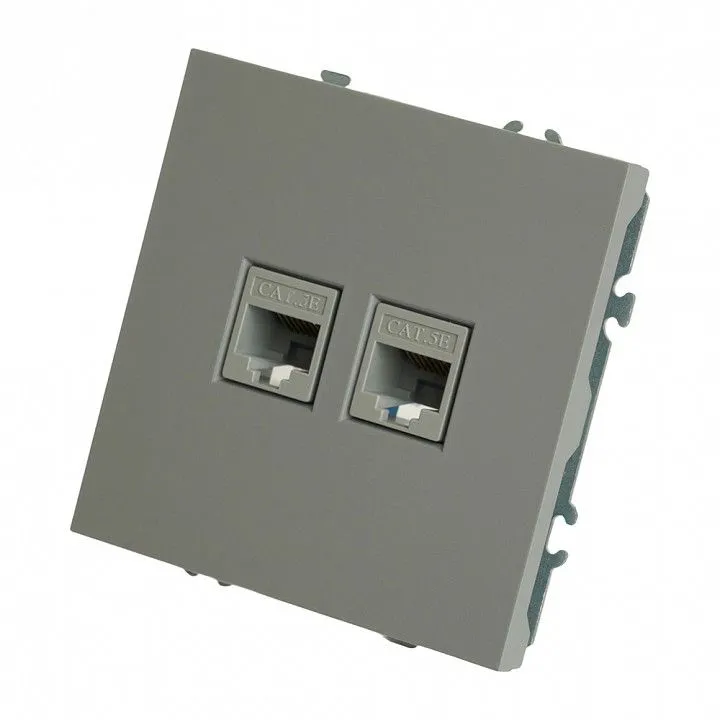 Розетка двойная Ethernet RJ-45 без рамки Stekker Эмили 49952