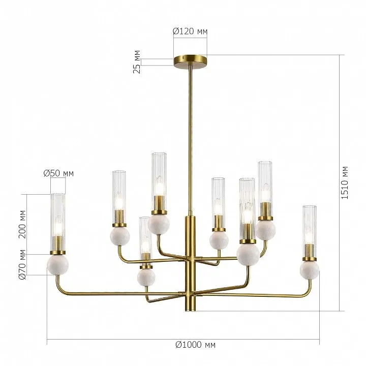 Люстра на штанге ST-Luce MEDEA SL1244.303.08