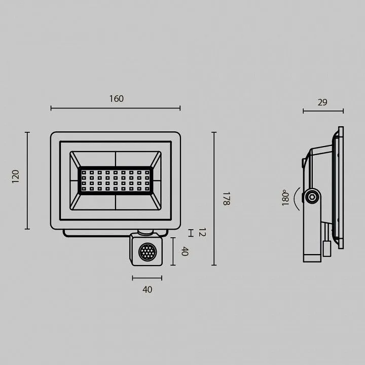 Настенно-потолочный прожектор Maytoni Outdoor Поток FL001-L30B4KSR
