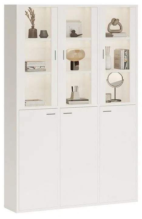 Шкаф-витрина Merdes Домино СУ(ш3в2)+3ФГ+3ФС БЕ белый Шкаф-витрина Merdes Домино СУ(ш3в2)+3ФГ+3ФС БЕ белый