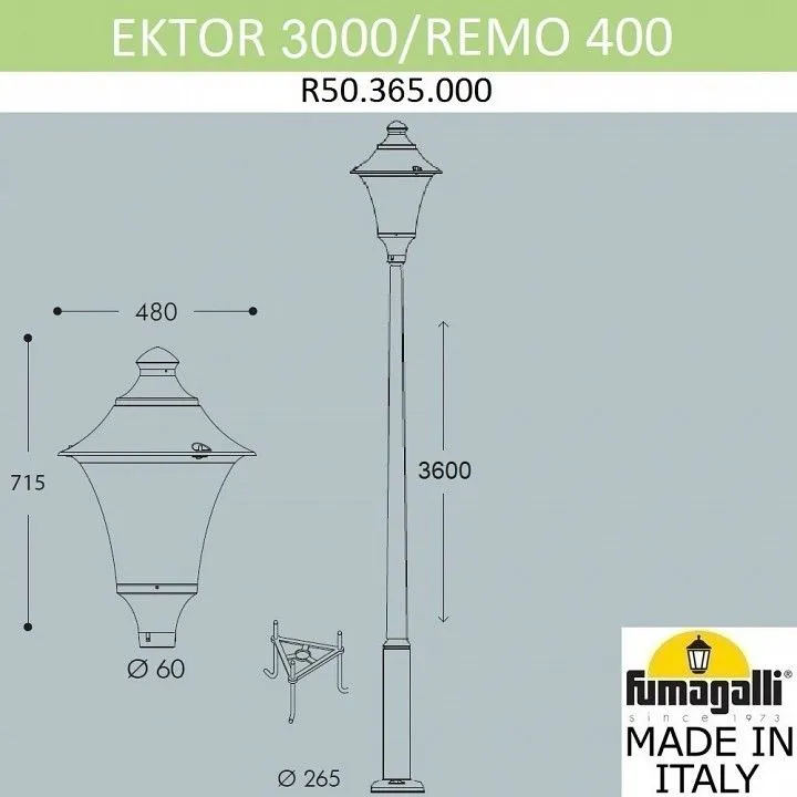 Фонарный столб Fumagalli REMO R50.365.000.AXH27