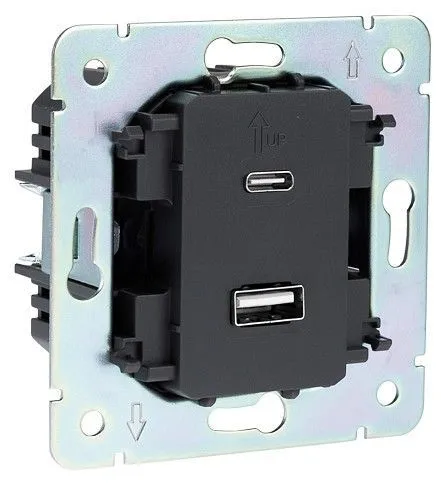 Розетка 2хUSB type A и C без рамки Kranz ROUND KR-78-0734-2
