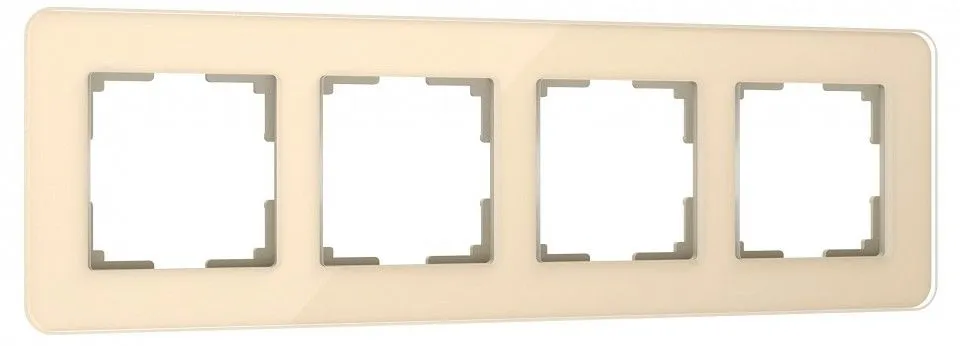 Рамка на 4 поста Werkel Elite (айвори, стекло) W0042443