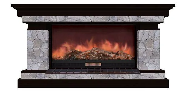 Комплект из электрокамина напольного и портала (143x45x80 см) Брайтон Марсель Premier S86 БР000006