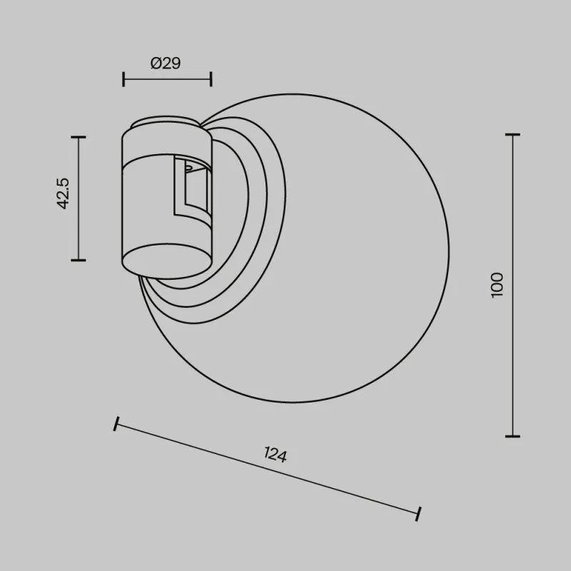 Накладной светильник Maytoni Technical Луна TR229-1-5W3K-B