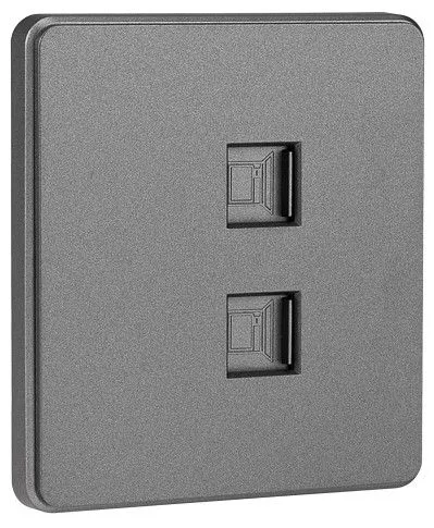Розетка двойная Ethernet RJ-45 без рамки Kranz ROUND KR-78-0725-2