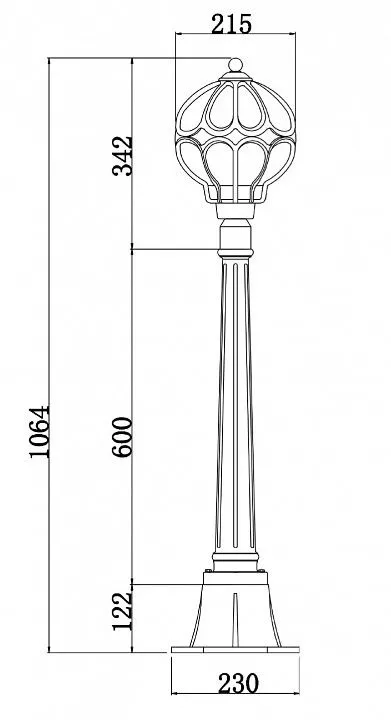 Наземный высокий светильник Maytoni Outdoor Виа O023FL-01G