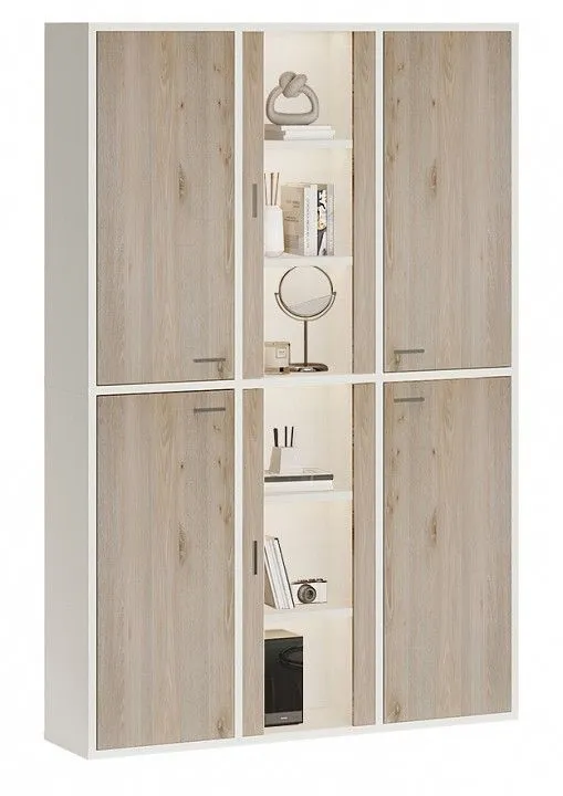 Шкаф-витрина Merdes Домино СУ(ш3в2)+4ФГ+2ФС БЕН белый/нельсон Шкаф-витрина Merdes Домино СУ(ш3в2)+4ФГ+2ФС БЕН белый/нельсон