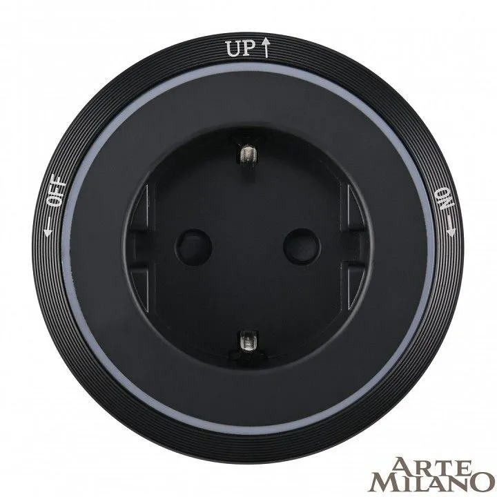 Розетка с заземлением на треке Arte Milano Am-track-sockets 380066TS LED/ES Black
