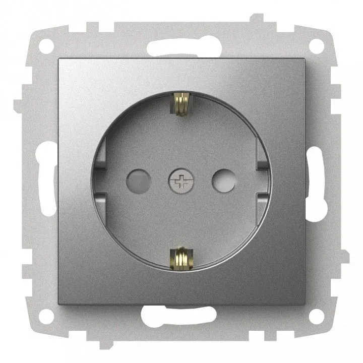 Розетка с заземлением и со шторкой, без рамки Elbi Eleсtriс Zena Vega 609-011000-243